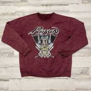CLASSIC POISON PULLOVER BURGUNDY SKULL SWEATSHIRT | M/L